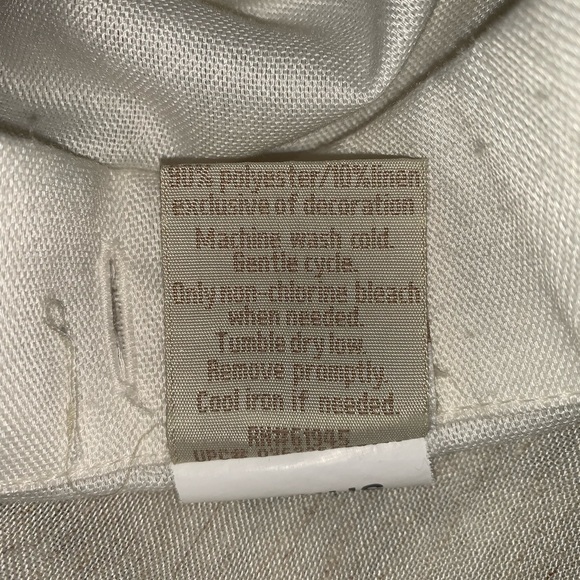 Tan and Cream Shower Curtain and Hooks - Picture 4 of 4